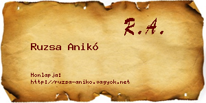 Ruzsa Anikó névjegykártya